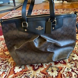 Brown Coach tote bag